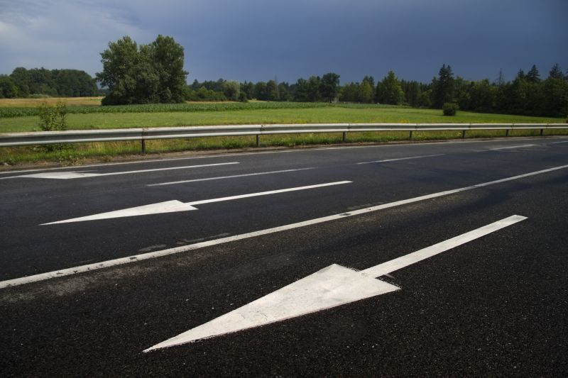 Fresh Road Lane Markings